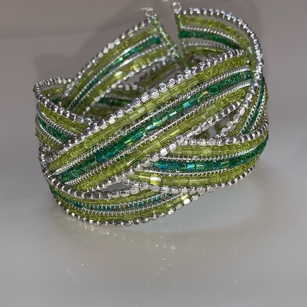 Beautiful braided beaded cuff bracelet